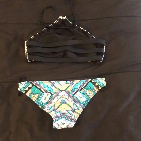 PacSun LA Hearts Swim Bohemian Two Piece Bikini Set - Picture 2 of 3